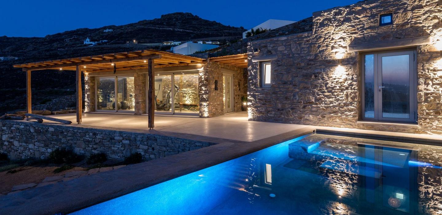 Cyc075 - Elegante villa con vistas al mar Egeo, Mykonos
