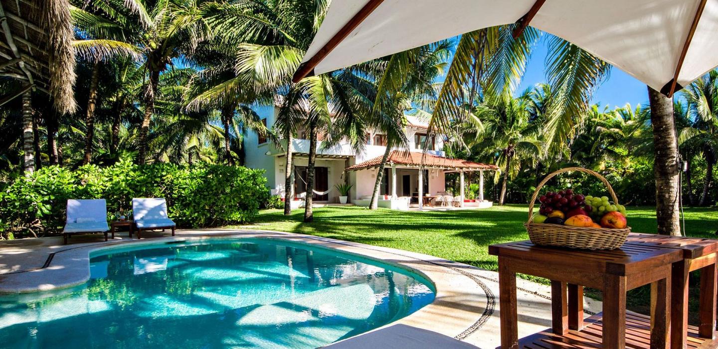 Pta005 - Superbe villa entre la plage et palmeraie en Xpu-Ha