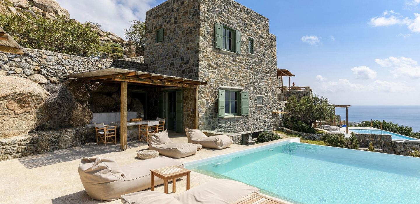 Cyc005 - Acogedora villa con piscina y vista al mar, Mykonos.