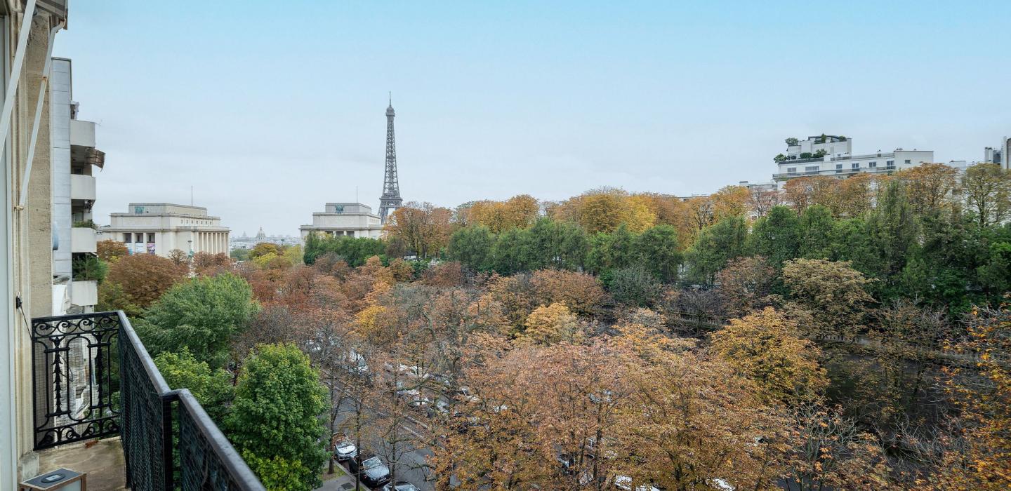 Par102 - Beautiful Haussmann-style apartment with an unobstructed view of the Eiffel Tower