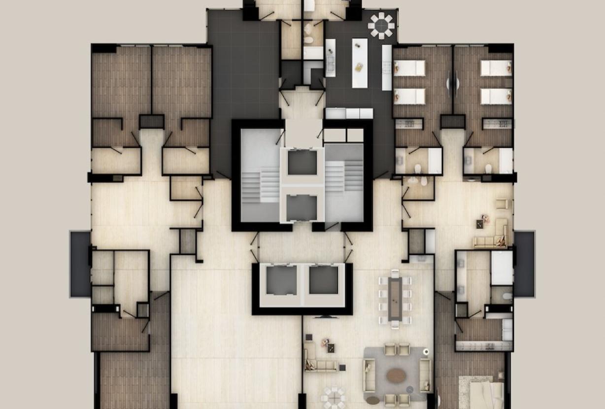 Pan016 - Apartamento de luxo com 3 quartos em prédio novo