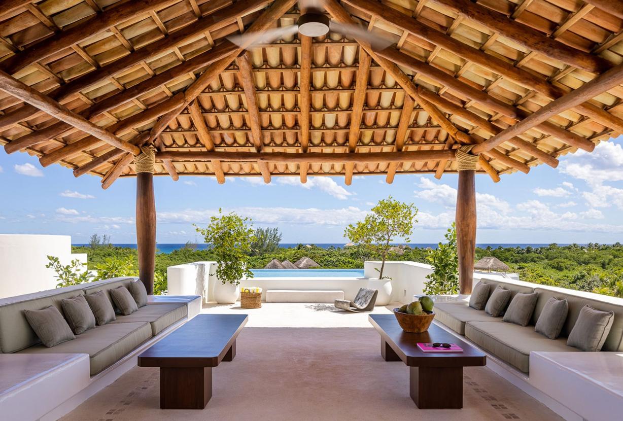 Xpu002 - Villa privée en bord de mer avec terrasses à Xpu-Ha