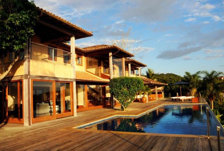 Buz034 - Casa de luxo com 4 suítes, piscina e vista mar