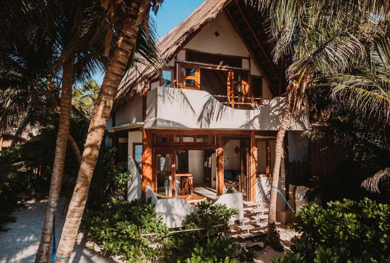Tul044 - Linda villa pé na areia em Tulum, Mexico