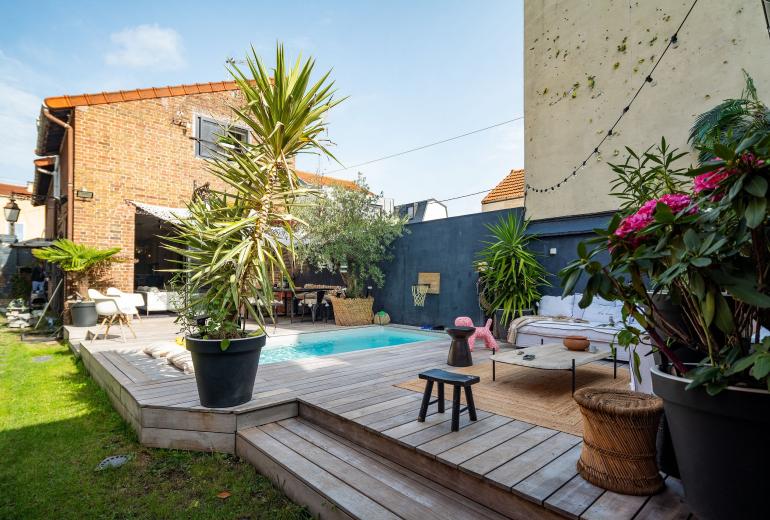 Idf060 - Duas deslumbrantes casas projetadas por arquitetos com jardim e piscina em Colombes.