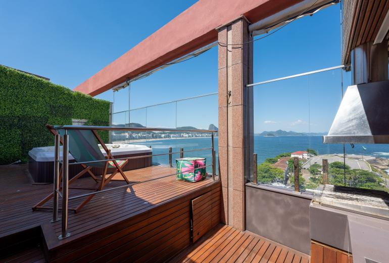 Rio037 - Cobertura de 3 quartos em Arpoador