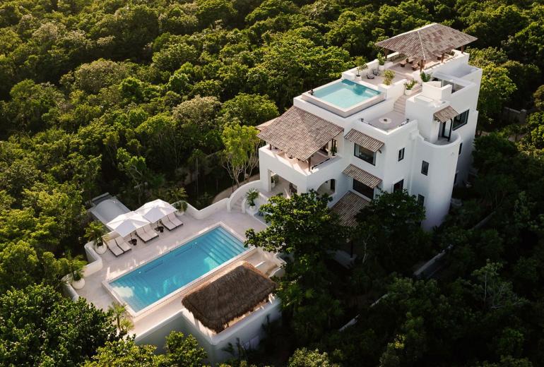 Xpu002 - Villa privée en bord de mer avec terrasses à Xpu-Ha