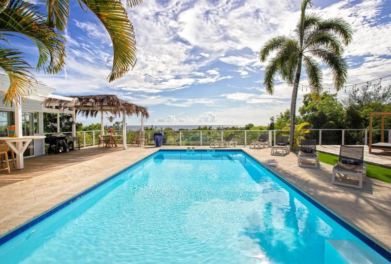 Sxm024 – Casa na colina com vista para o mar em Terres Basses